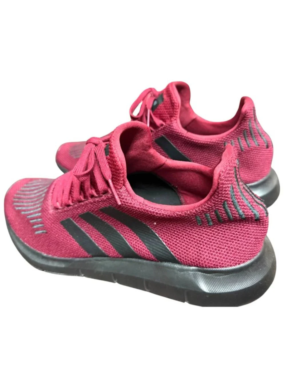 Adidas Maroon & Black Striped Athletic Sneakers Men's Size 12